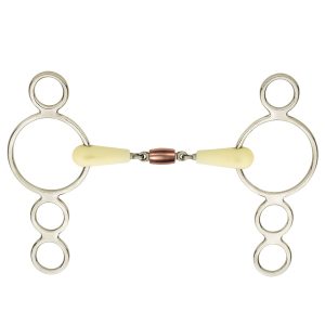 Happy Mouth 3-Ring Shaped Mullen Mouth Gag Horse Bits 